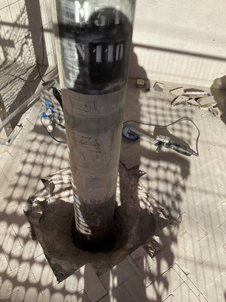 Bonifica della zona d’incastro del palo