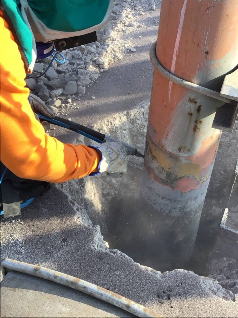 Bonifica della zona d’incastro del palo